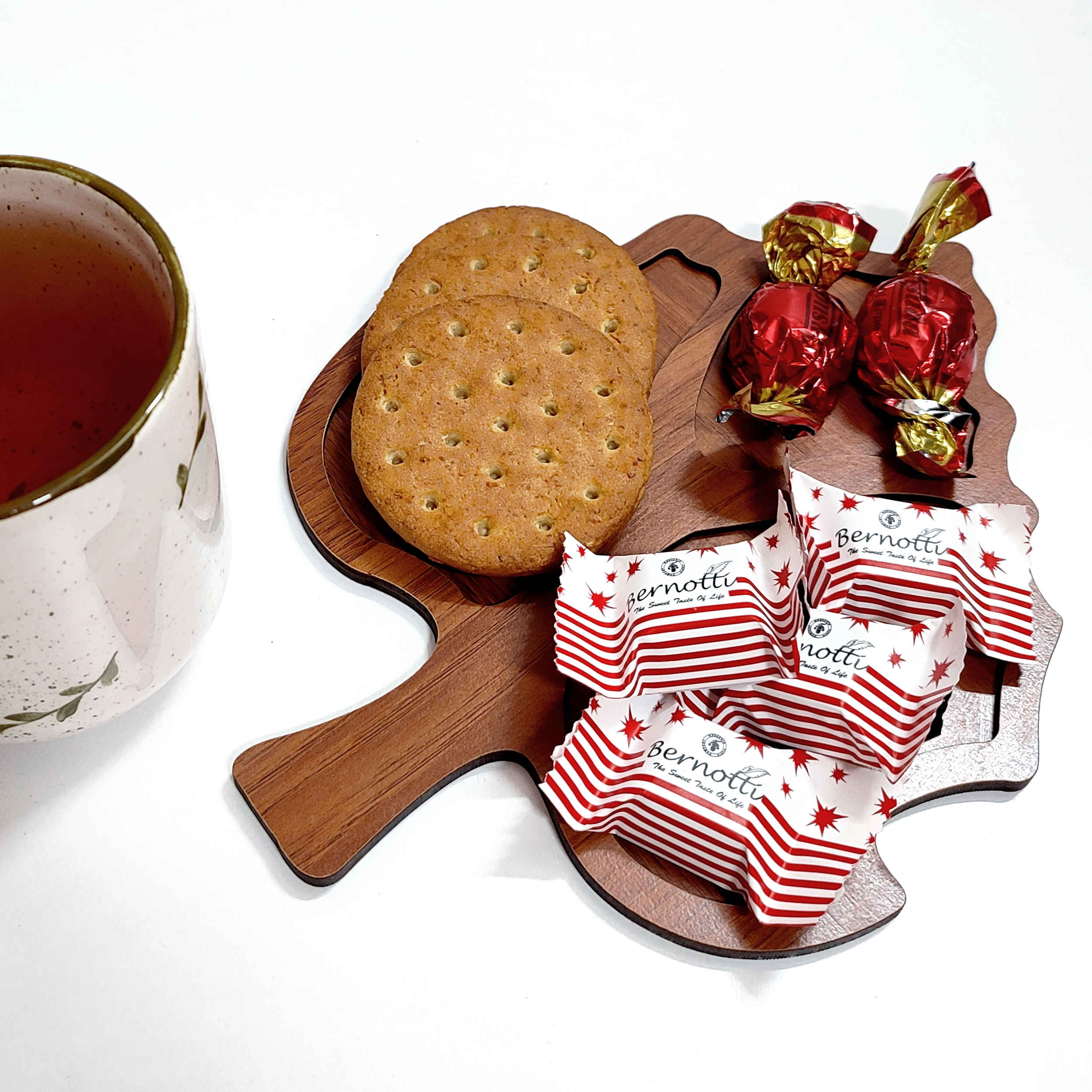 Minimalistische houten dienbladenset (2-delig) – Bladontwerp