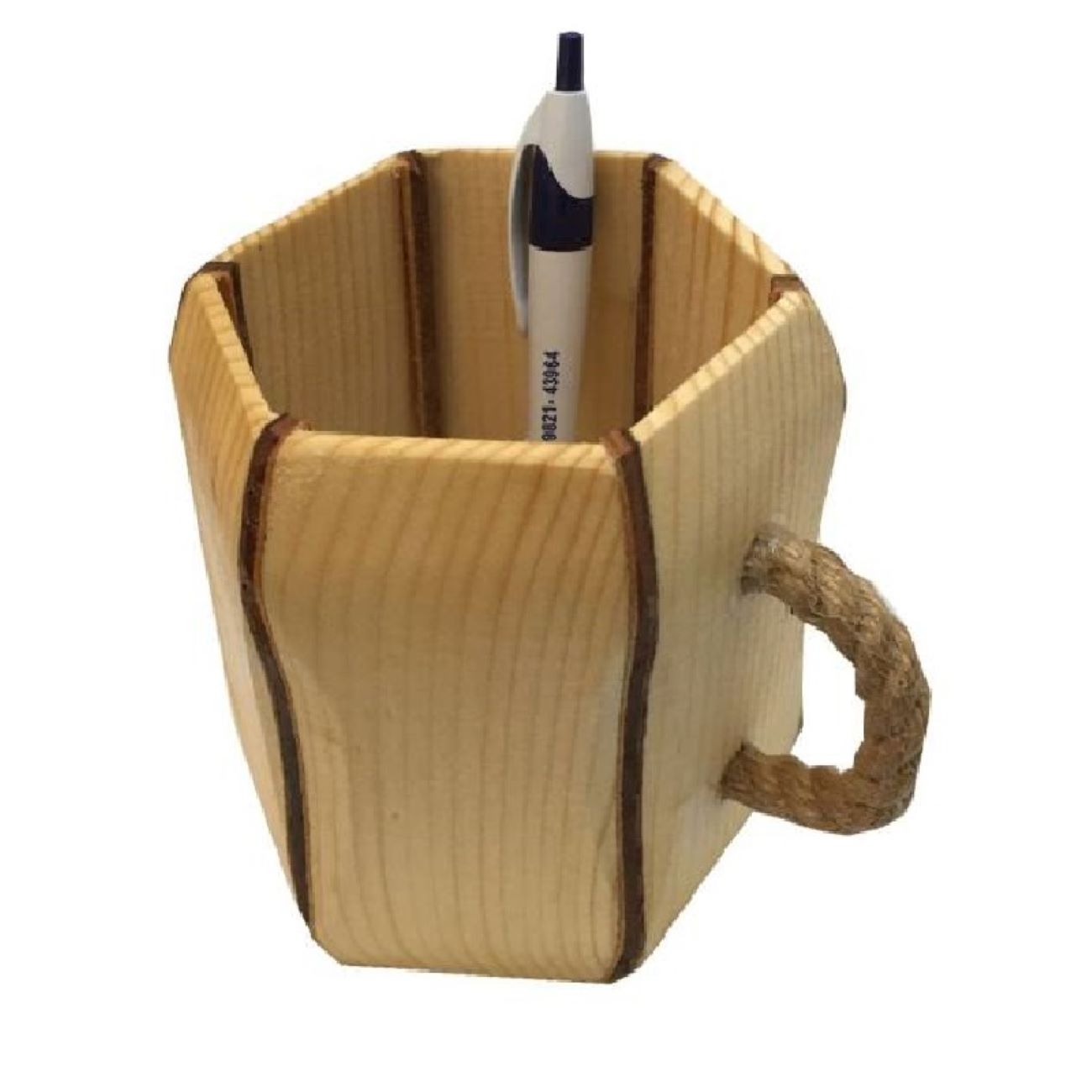 Houten Make-up Beker Kwastenhouder Artistiek
