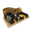 Houten Bureau Organizer met Geometrisch Ontwerp