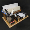 Houten Bureau Organizer met Geometrisch Ontwerp