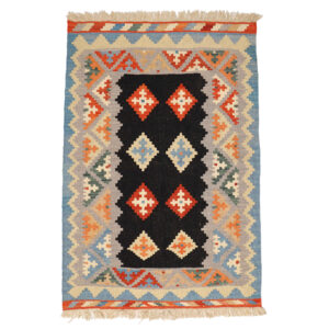 Perzisch Wol Kilim Tapijt Handgeweven in Fars Qashqai Ontwerp
