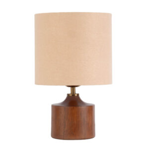Accent Houten Tafellamp met Stoffen Kap Nikan