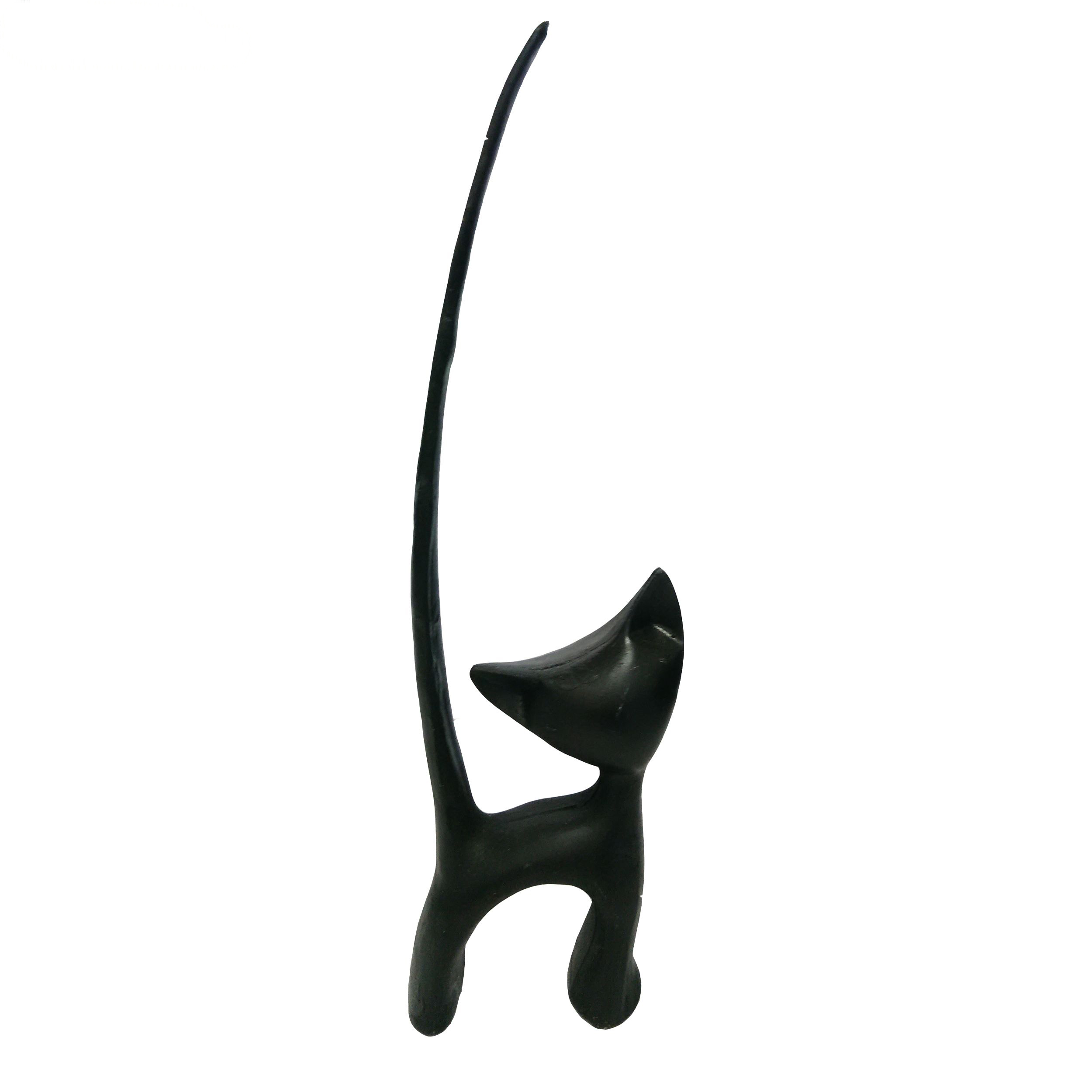 Set van 3 Decoratieve Katten Beeldjes – Zwarte Sculpturen