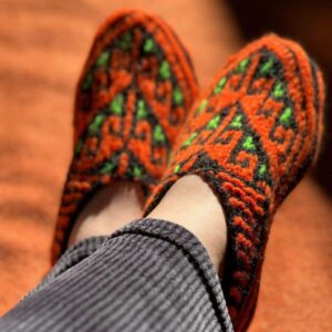 Azerbeidzjan Crochet Slippers – Oranje Acryl