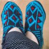 Azerbeidzjan Haken Slippers – Blauw Traditioneel Design