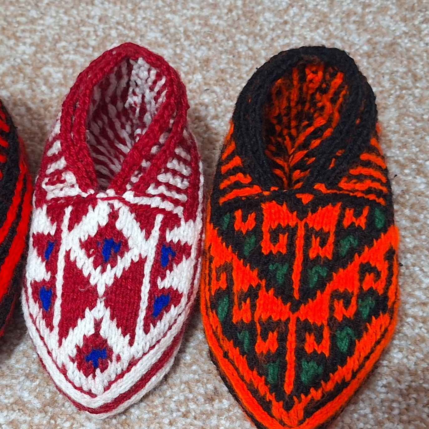 Azerbeidzjan Haken Slippers – Blauw Traditioneel Design