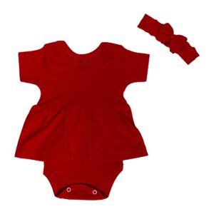 Baby Meisje Rompertje met Korte Mouwen & Haarband Set