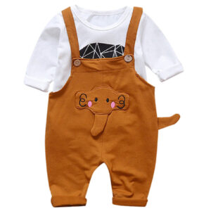 Baby T-shirt en Jumpsuit Set met Olifant Design