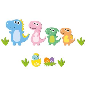 Houten Baby Wandsticker met Dinosaurus Ontwerp voor Kinderkamer