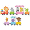 Houten Baby Wandsticker met Dieren Trein voor Kinderkamer