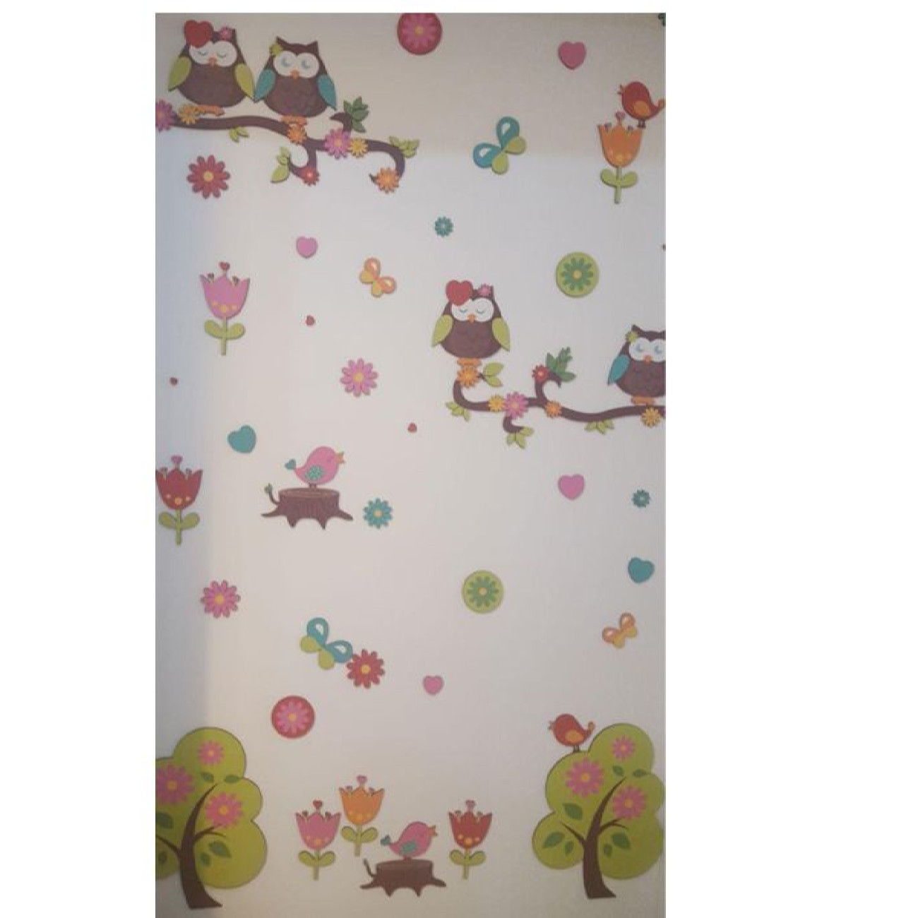 Houten Baby Wandsticker met Schattige Uilen voor Kinderkamer