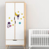 Houten Baby Wandstickers met Astronaut Ontwerp
