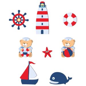 Houten Baby Wandstickers met Zeemansbeer Ontwerp