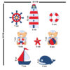 Houten Baby Wandstickers met Zeemansbeer Ontwerp