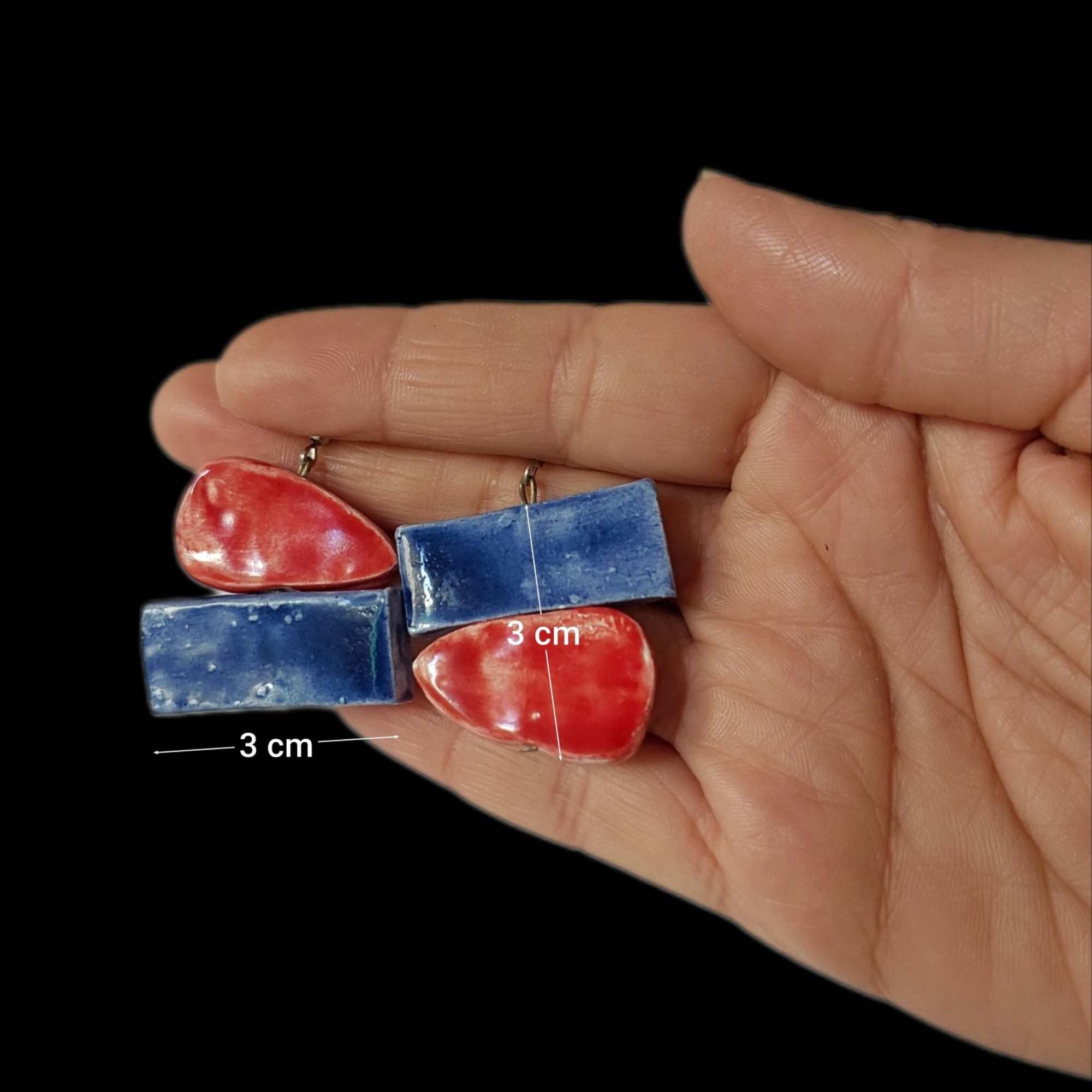 Keramische Oorbellen voor Vrouwen Handgemaakt Model Geometrisch