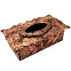 Perzische Koperen Afvalmand & Tissue Box Set – Handgegraveerd Gol o Morgh