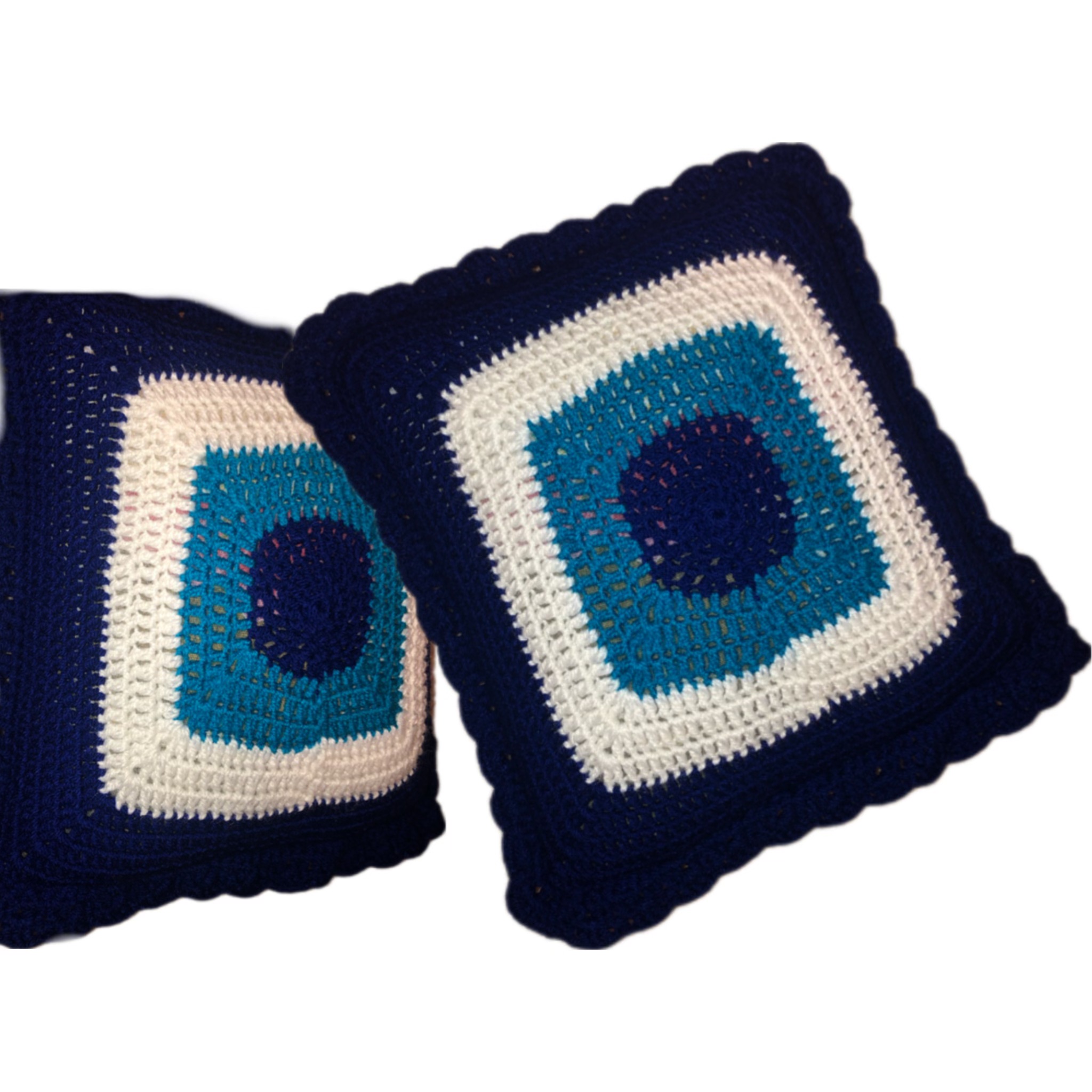 Handgehaakte Kussenset – Boze Oog Ontwerp (Set van 2)
