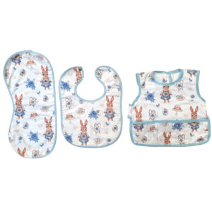 Babyslabbetjes met Mouwen – Model Konijn – Wit (3 stuks)