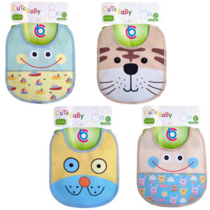 Babyslabbetjes met Bandjes – Set van 4 – Diverse Kleuren
