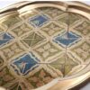 Versierd koperen dienblad - Traditioneel geometrisch serveerblad