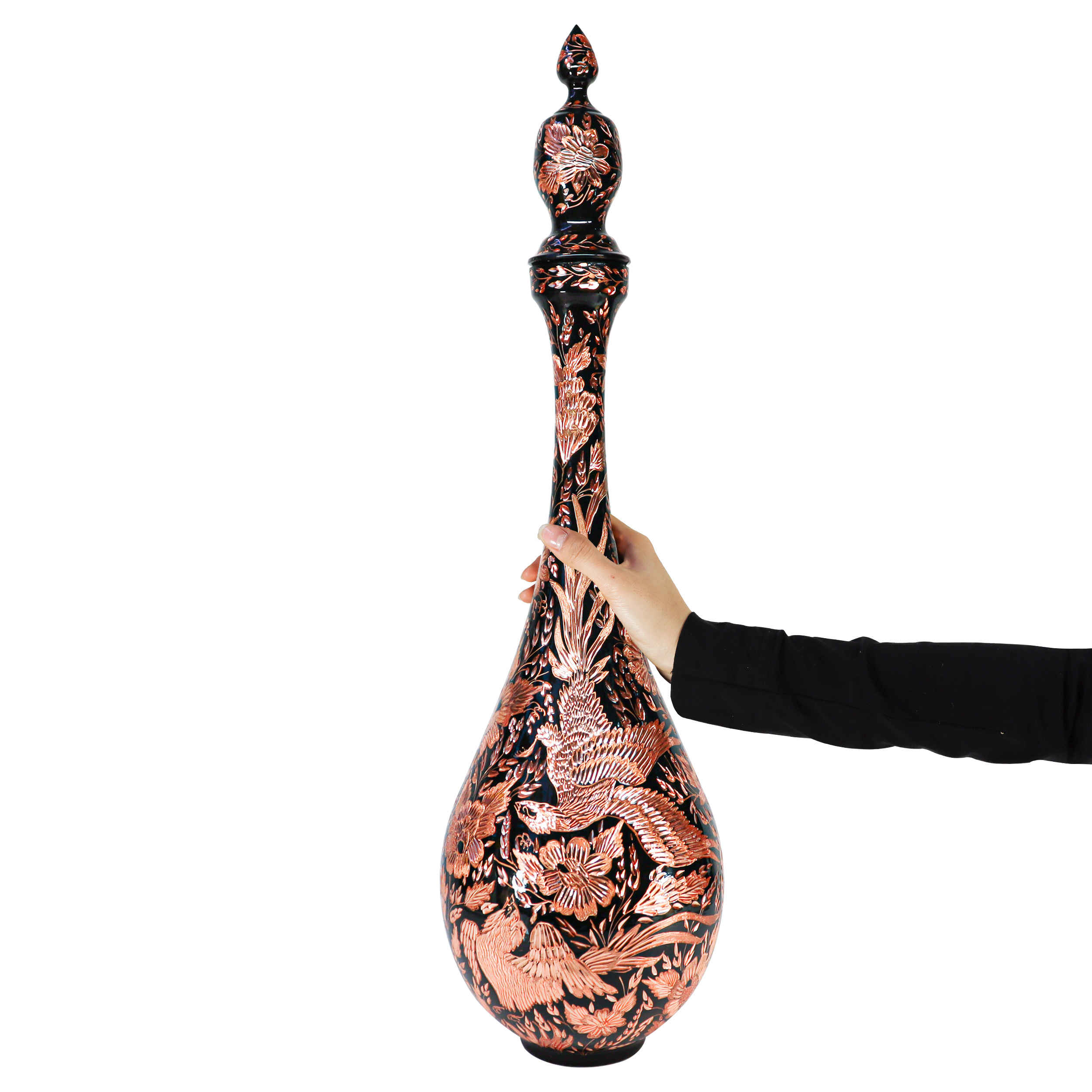 Decoratieve Koperen Fles Perzisch Gegraveerd Handgemaakt – Elegant (x2)