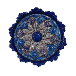 Decoratieve Koperen Schotel in Perzisch Minakari Emaille voor Wanddecoratie
