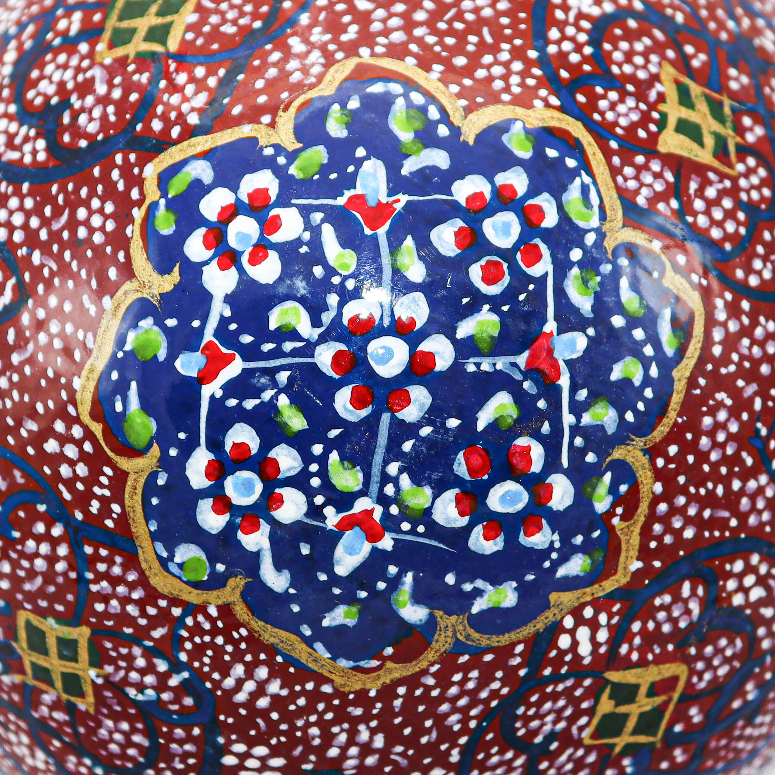 Perzische Decoratieve Struisvogelei – Rood Eslimi Design