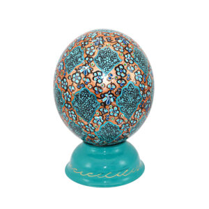 Perzische Decoratieve Struisvogelei – Turquoise Eslimi