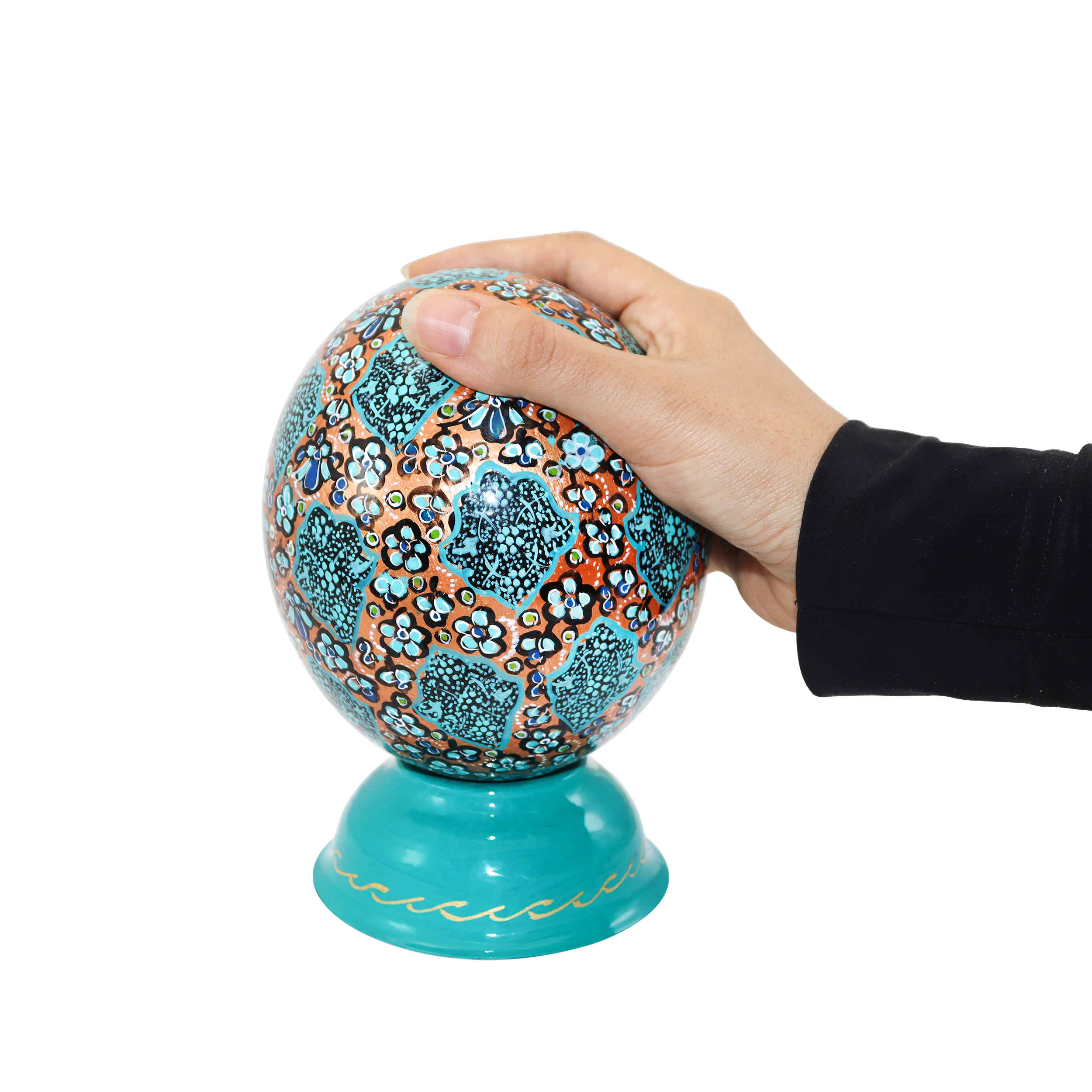 Perzische Decoratieve Struisvogelei – Turquoise Eslimi
