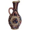 Decoratieve Aardewerk Pitcher Versierd met Authentiek Perzisch Kilim