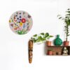 Decoratieve Aardewerk Schotel Versierd met Artistieke Polymer Klei Bloemen