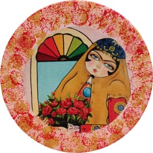 Decoratieve aardewerken bord – model Perzische Khatoon