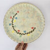 Decoratieve Aardewerk Dienblad met Artistiek Ontwerp Handgemaakt & Handgeschilderd
