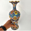 Decoratieve Aardewerk Vaas met Perzische Minakari Emaille Kunst Handgeschilderd Bloemmotief