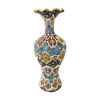 Decoratieve Aardewerk Vaas met Perzische Minakari Emaille Kunst Handgeschilderd Bloemmotief