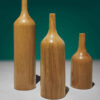 Set van 3 handgemaakte deco-enkelstengelvazen van massief natuurlijk hout voor een harmonieuze presentatie