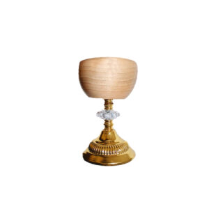 Decoratieve Houten Kom met Voet Gemaakt van Walnoothout Handgemaakt Elegant