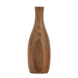Minimalistische Houten Enkelstengelvaas – Bruin
