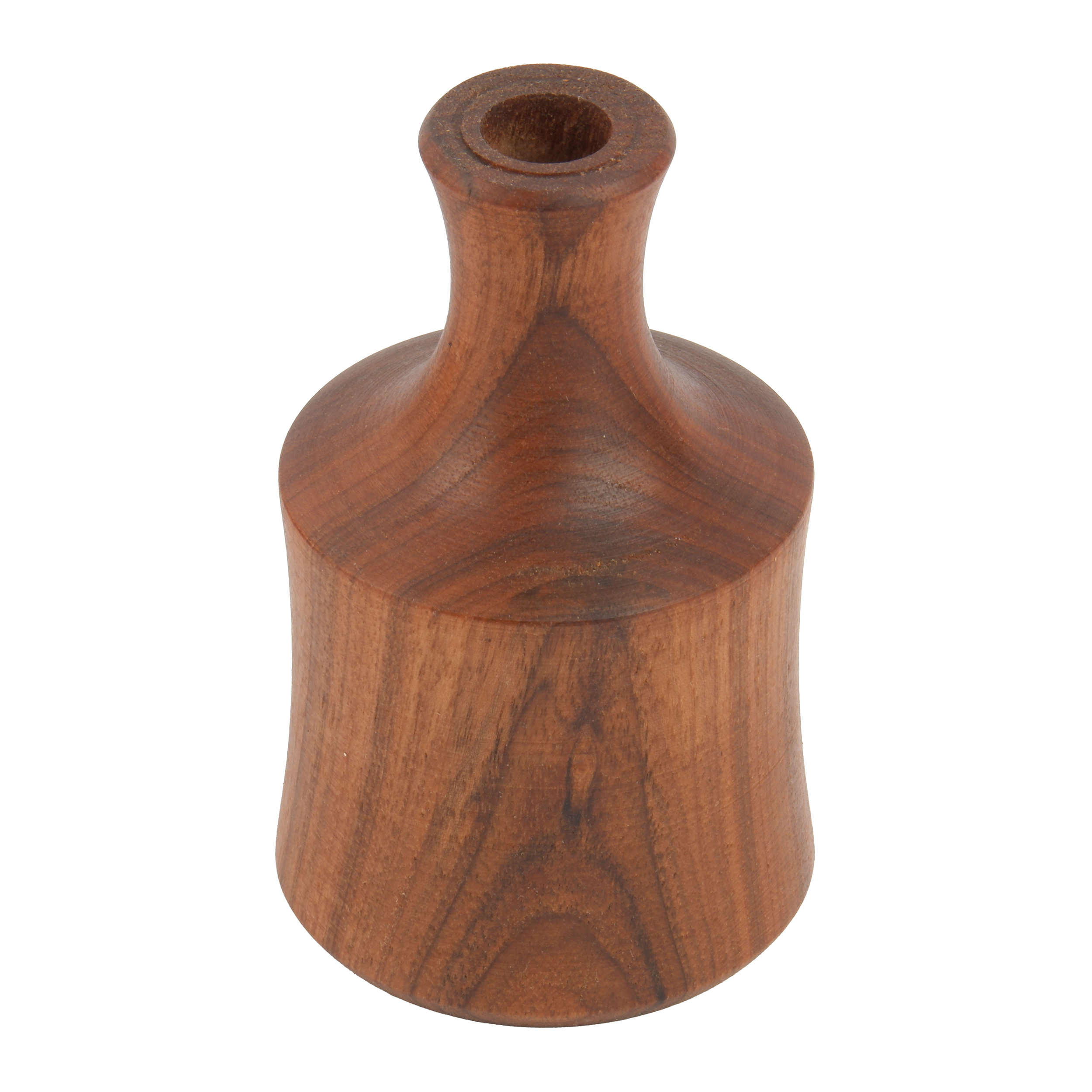 Set van 2 rustieke en minimalistische deco-knopvazen, meesterlijk vervaardigd van massief natuurlijk hout