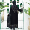 Elegante losvallende abaya met geborduurde rozen
