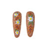 Geborduurde Snap Haarclip – Bloom Light Brown