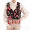 Geborduurd Damesvest Bloemmotief