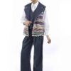 Geborduurd Vest voor Vrouwen Patchwork Navy