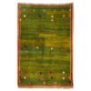 Handgeknoopt Perzisch minimalistisch Gabbeh tapijt - Effen, Groen, Wol