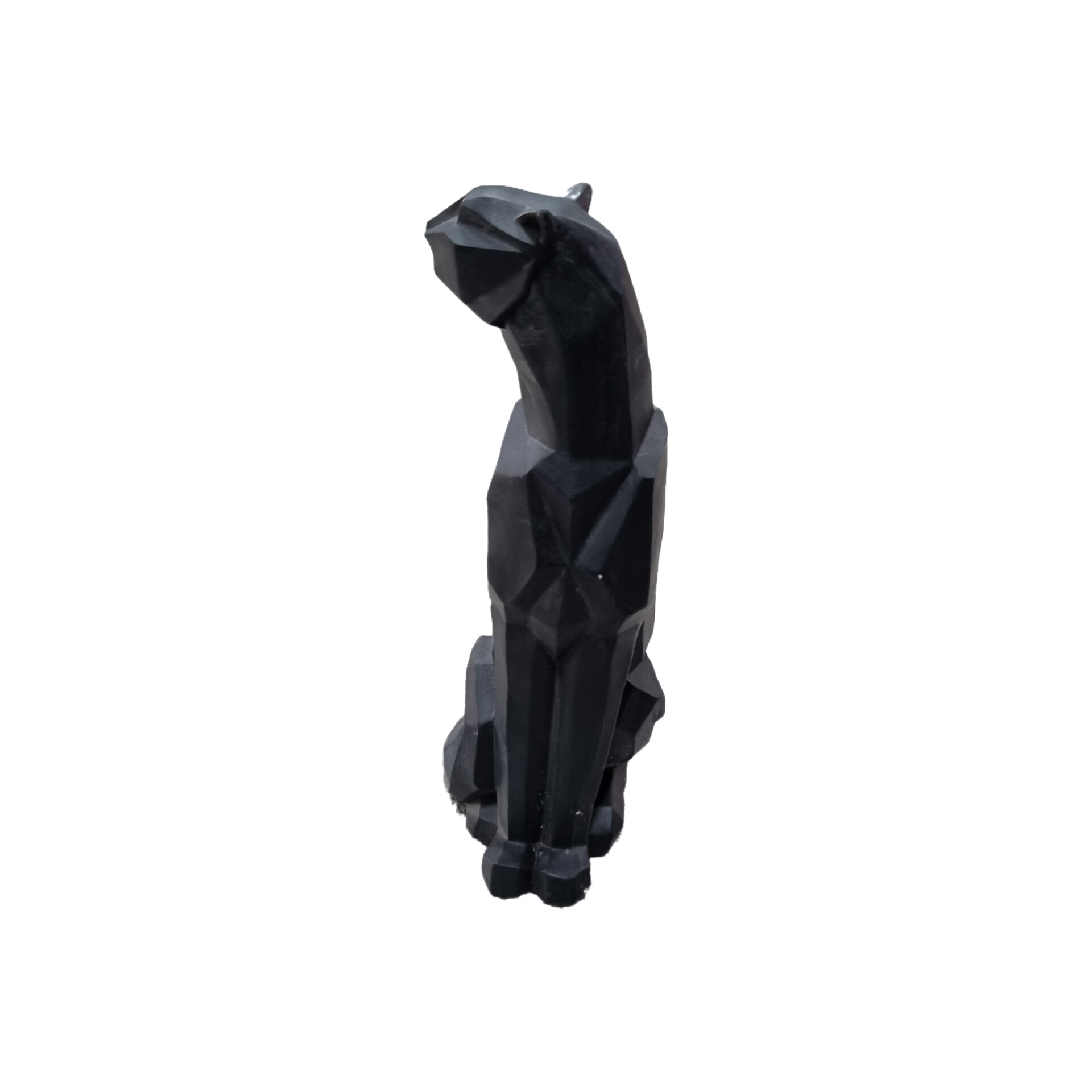 Geometrische Zittende Panter Kubisme Beeldje – Decoratieve Hars Sculptuur