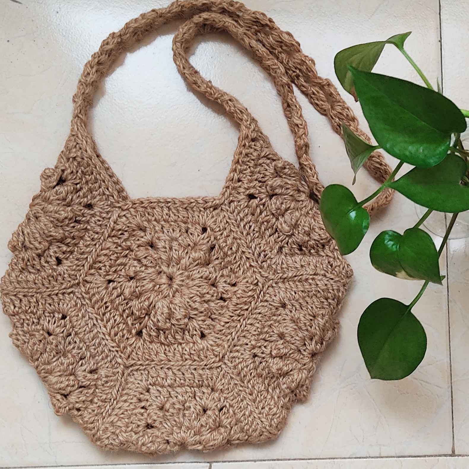 Handgeweven Hennep Crochet Tote Bag – Markt Model