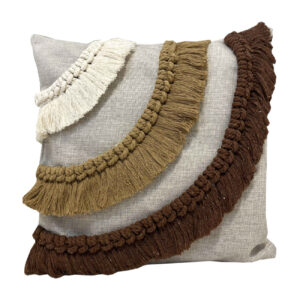 Boho Stijl Kussenhoes – Hennep met Macramé Ontwerp