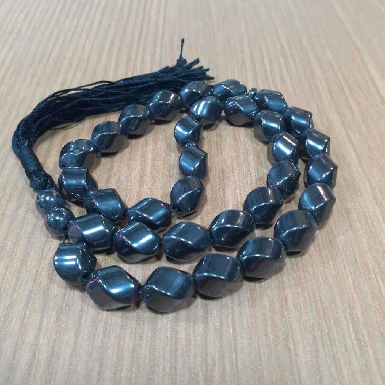 Islamitische Hematiet Rozenkrans Gemaakt met 33 Gebedskralen Tasbih Misbaha