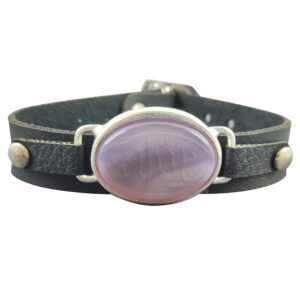 Islamitische Leren Armband met Agaat Steen Ya Allah