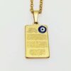 Islamitische Roestvrijstalen Ketting Versierd met Boze Oog & Wan Yakad Hanger